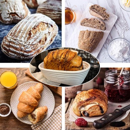 Banneton 10-Inch Oval Bread Proofing Basket - 2 Pack for Sourdough Baking & Food Storage