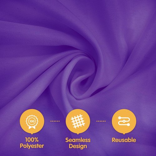 BRILLMAX 4 Pack Purple Tablecloths 90 x 156 Inch for 8ft Rectangle Tables - 150 GSM Polyester Fabric, Floor Length Drop, Water, Stain & Wrinkle Resistant Cloth Cover for Wedding Reception Banquet