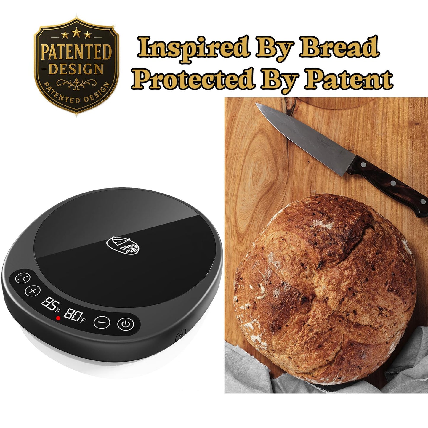 Risecret Pro 2026 Larger Sourdough Starter and Dough Warmer– Upgraded with Real-Time Dough Probe, Dual-Temp Display, 70-110°F Precision Control, 24H Timer Game Changer for Home Bakers Black