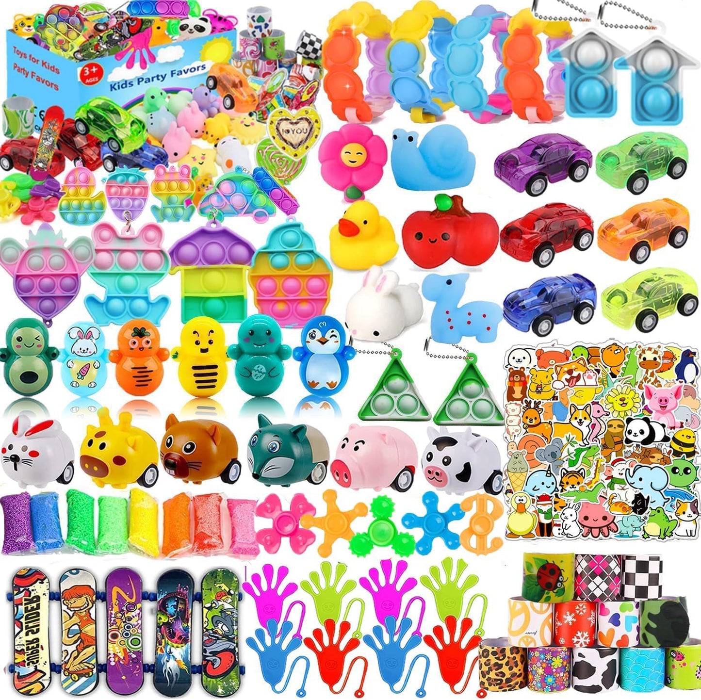 Skiennix 120 Pcs Squishy Fidget Toys - Perfect Party Favors for Kids | Ideal for Goodie Bags & Prizes