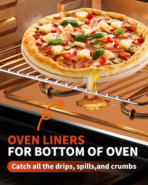 Heavy Duty Oven Liners by [Brand Name] - Non-Stick, Reusable Mats for Electric & Gas Ovens | 17x25" Copper, BPA & PFOA Free