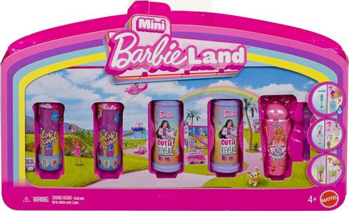 Barbie Mini Dolls Reveal Pack - 5 Surprise 1.5-Inch Dolls with Sensory Play Features | Styles May Vary