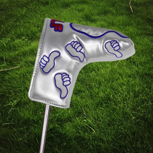 HISTAR Thumb Design PU Golf Putter Head Covers Headcover with Magnetic for Scotty Cameron Taylormade and Other All Brands Blade Headcovers (Silver)
