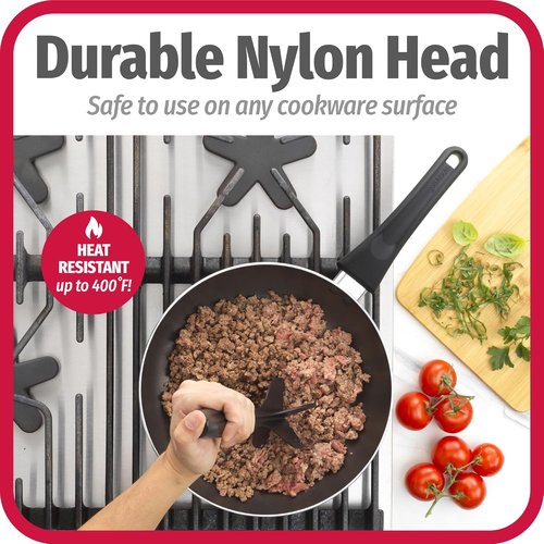GoodCook Ground Meat Choppers - Heat-Resistant Nylon 5-Blade Set of 2 for Beef & Turkey - Black