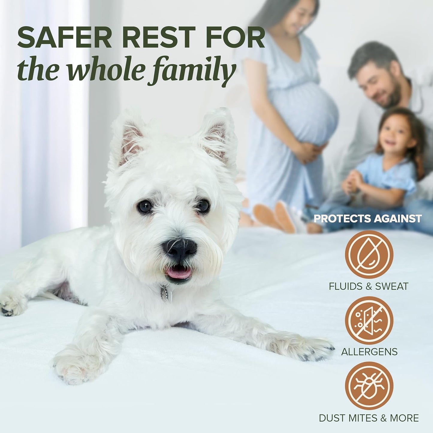 Beckham Hotel Collection Mattress Protector - Silent Waterproof Cotton Blend, Low-Profile Design, Queen Size