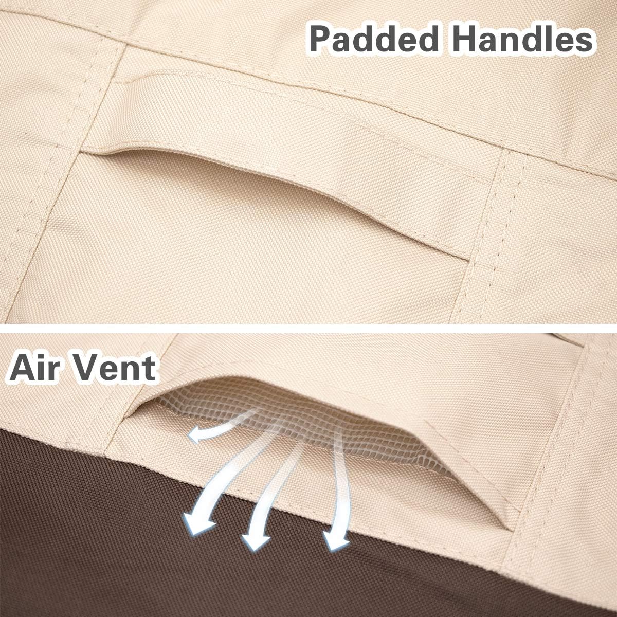 Vailge High Back Patio Chair Cover - Waterproof 600D Heavy Duty Outdoor Furniture Protection | 2 Pack, Beige & Brown, 35" L x 28" W x 35" H