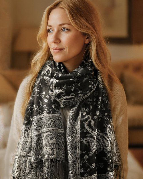 FURTALK Reversible Paisley Pashmina Shawl Wraps for Women Soft Exotic Indian Rave Scarf for Evening Dress Festival Scarves