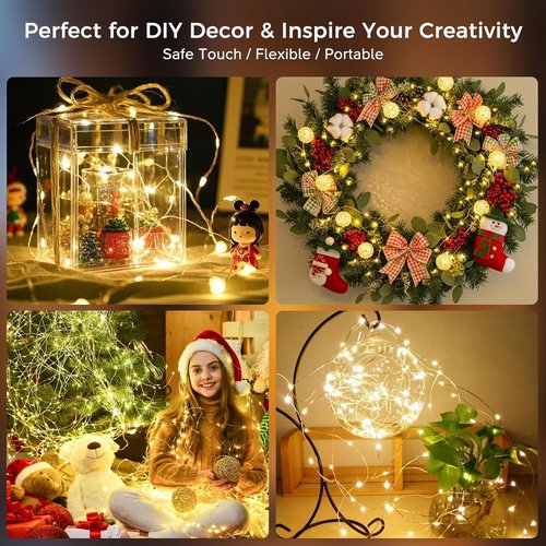 Fairy Lights | 33Ft Battery Operated 100 LED Twinkle Lights with Remote & Timer - Waterproof for DIY Decor