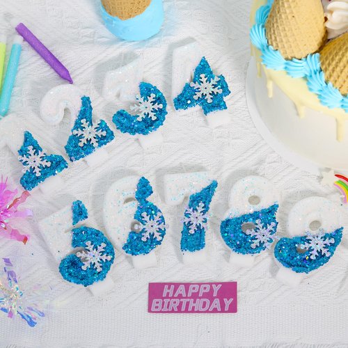 Frozen Themed Birthday Candles, 3rd Birthday Candle for Party Supplies, 2.76 inch Cake Topper Decorations (Number 3)