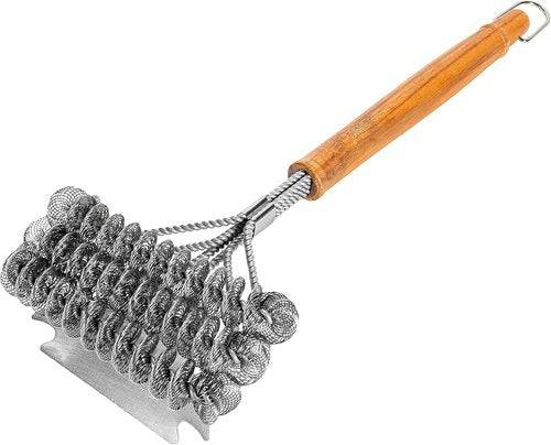 BBQ-AID Grill Brush - Bristle-Free 18" Stainless Steel Cleaner for Safe Outdoor Grilling | Essential Grill Accessory