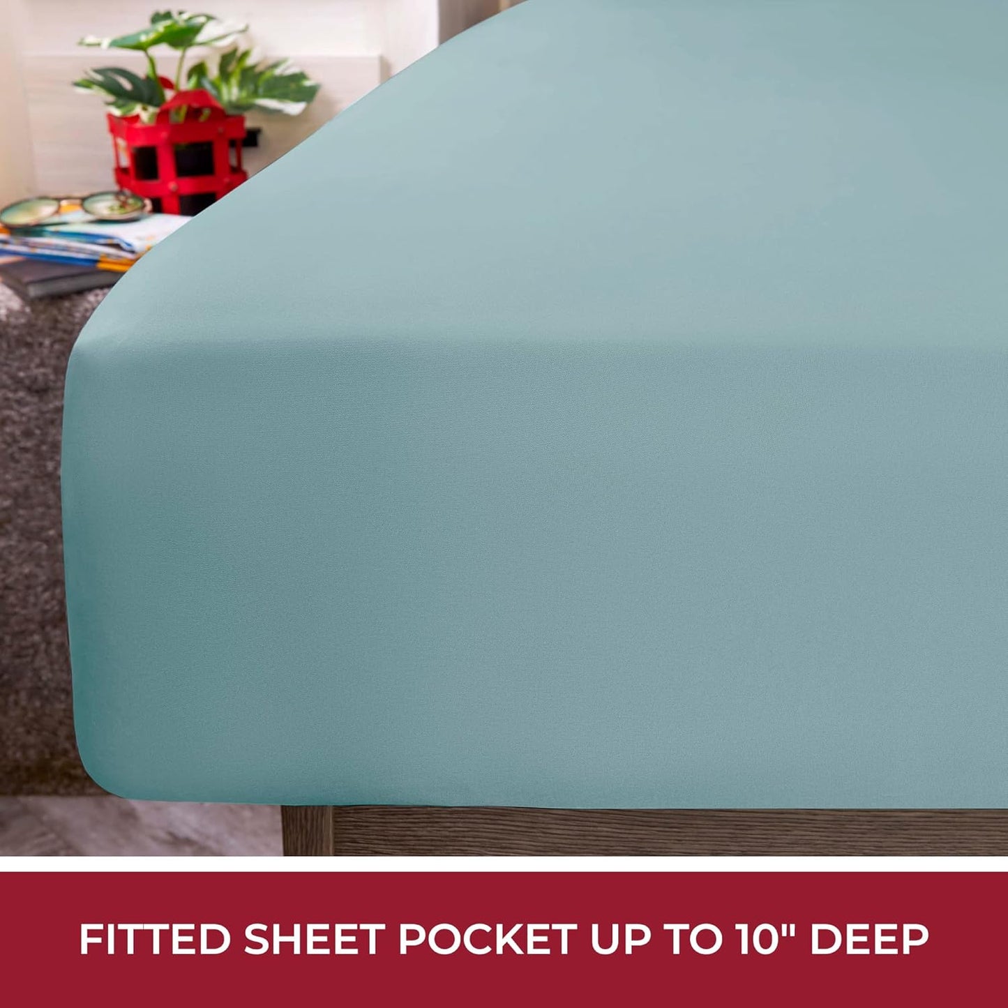 Mellanni RV Short Queen Sheets - Hotel Luxury Bedding Set | Extra Soft & Cooling - Deep Pocket, Spa Blue