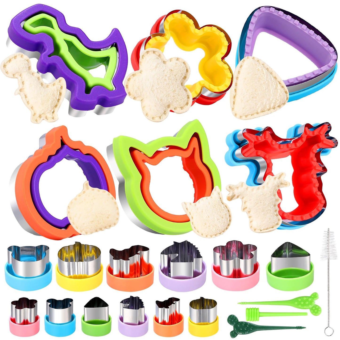laxizar 6 Pack Sandwich Cutters Cookie Cutters Sandwich Maker Bread Maker Lunchbox 12 Small Cookie Cutters
