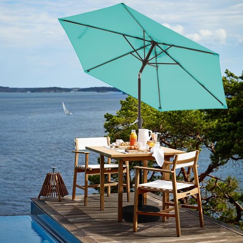 JEAREY 7.5FT Patio Umbrella - Sturdy Market Table Umbrella with Push Button Tilt & Crank | Peacock Blue