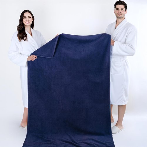 Cotton Paradise Oversized 100% Cotton Bath Sheet - Extra Large Turkish Towel in Navy Blue | 40x80 Inches