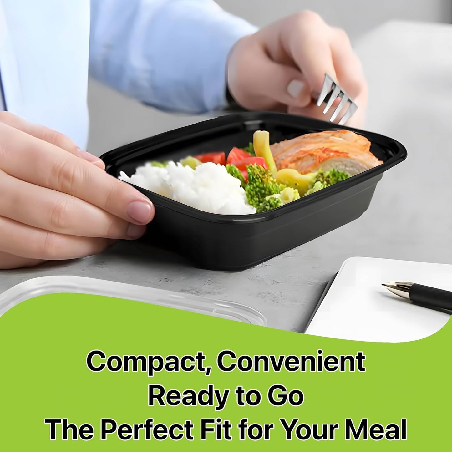 Skiennix Meal Prep Containers - 10 Set | 16 oz, Stackable, Leakproof & Reusable for Food Storage