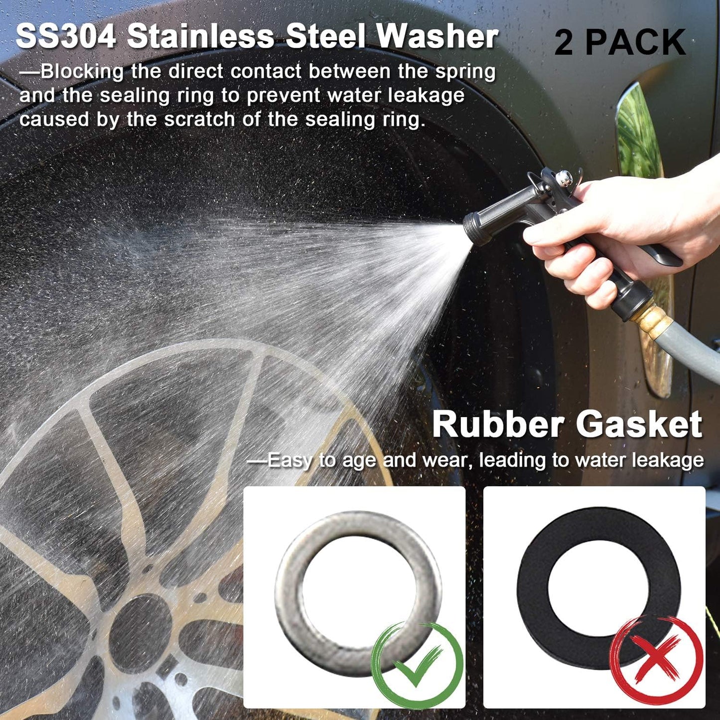 Skiennix Hose Nozzle - High Pressure Pistol Grip Sprayer | Adjustable Flow for Plants & Cars