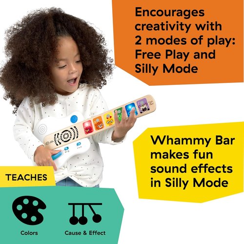 Baby Einstein Strum Along Songs Wooden Toy Guitar - Montessori Musical Learning Toy with Lights, 12mo+