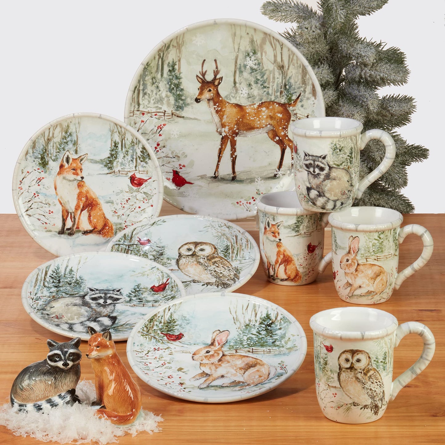 Certified International Winter's Walk 6" Canape/Luncheon Plates, Multicolor, Small, Set of 4