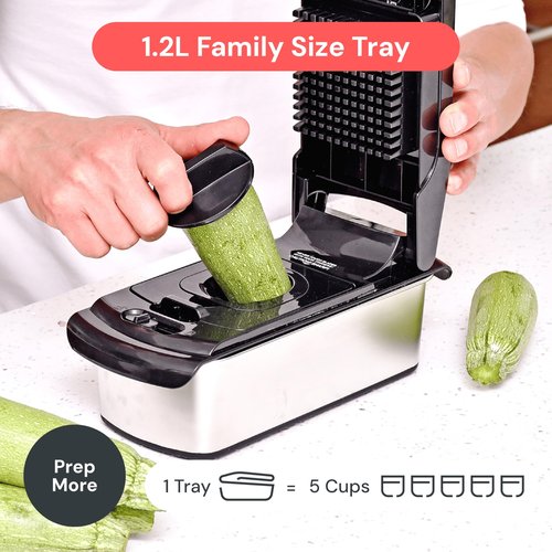 Fullstar Premium Vegetable Chopper and Mandoline Slicer - Food Chopper and Spiralizer with Container, Julienne Slicer, Fruit Slicer, Veggie Cutter, Kitchen Gadgets & Gift for Mom (14 in 1, Silver)