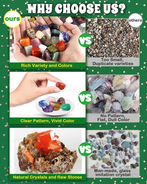 Crystal Advent Calendar 2025 - 24 Unique Crystals & Gemstones for Healing | Perfect for Kids & Adults