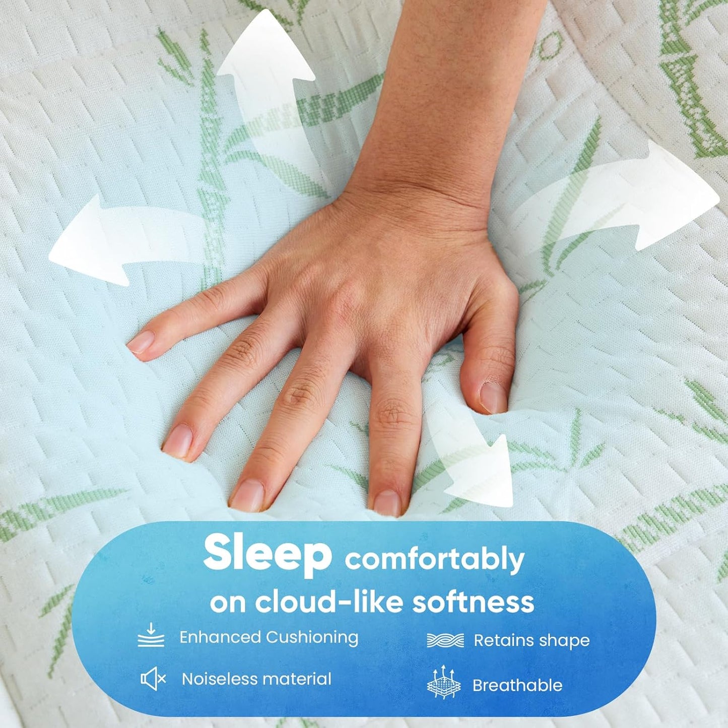 Sweetcrispy Memory Foam Mattress Topper - 2 Inch Gel Plus 1 Inch Pillowtop | Cooling Pressure Relief