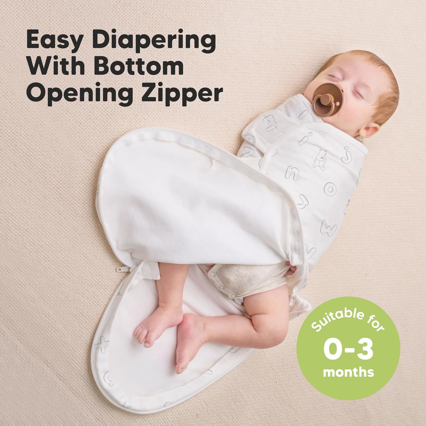 Skiennix Baby Swaddle Sleep Sacks - Soft & Durable 3-Pack for Newborns 0-3 Months | Easy Diaper Change