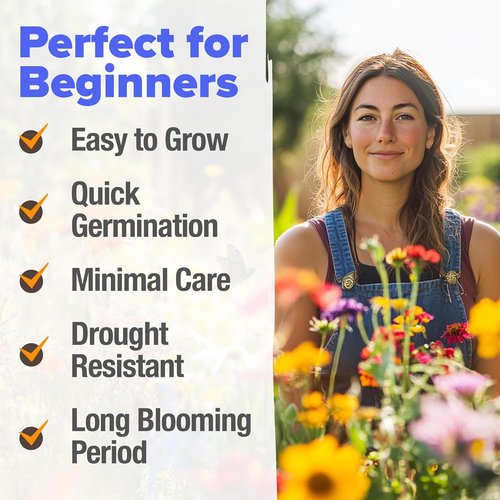 Home Grown Premium Wildflower Seeds - 134,000+ Non-GMO Native Seeds for Butterfly Gardens | 23 Varieties (3oz)