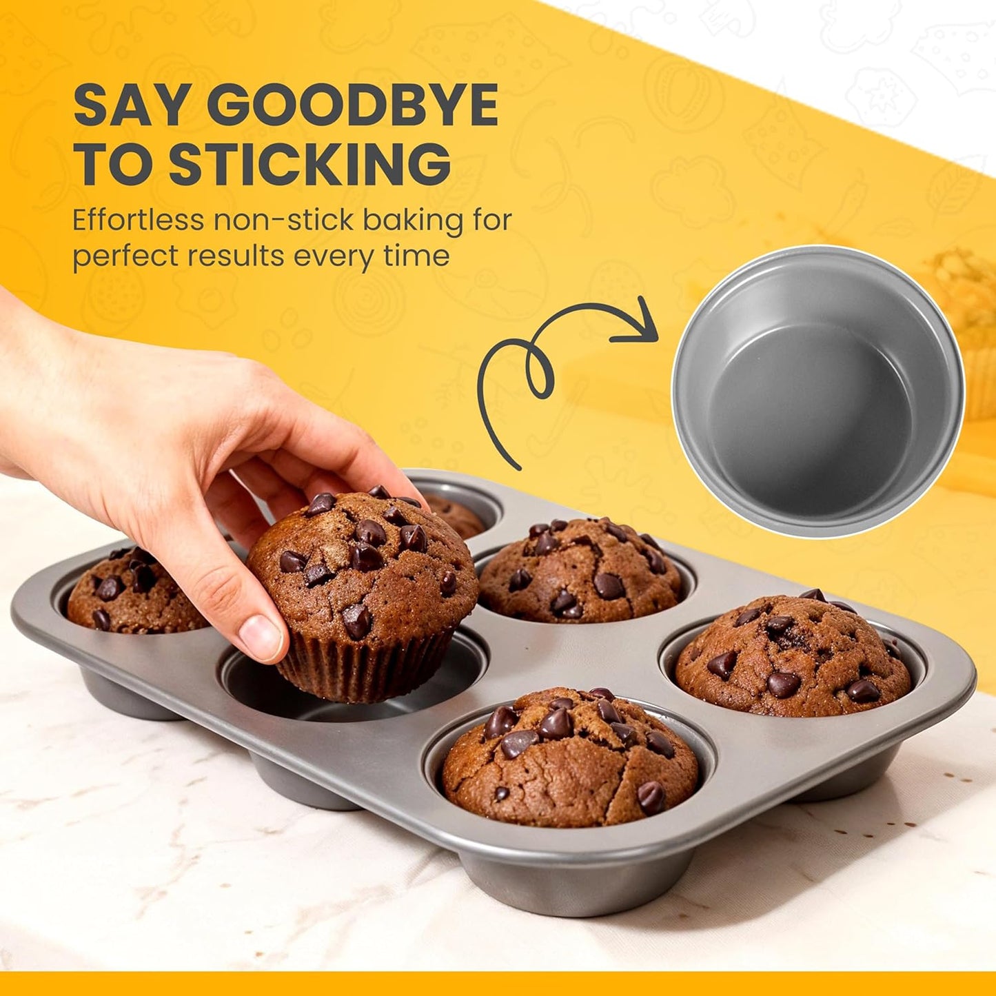 Skiennix Non-Toxic Bakeware Set - PFOA-Free 11pc Nonstick Carbon Steel Baking Pans | Space-Saving Design
