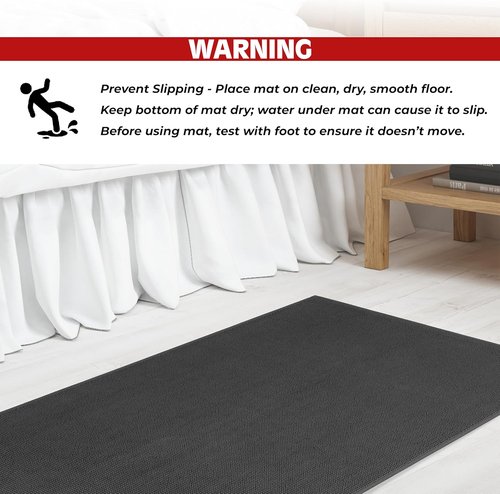 Cotton Paradise 100% Cotton Bath Mat - Soft, Absorbent & Quick-Dry | 17x24 Inch, Dark Gray