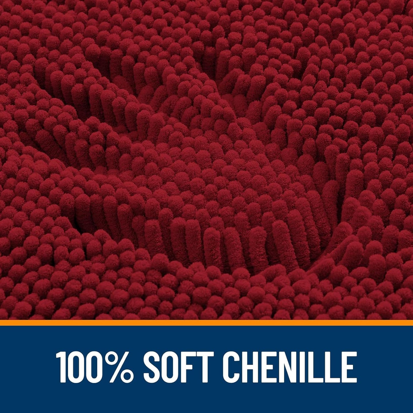 OLANLY Large Bathroom Rugs - Extra Soft Absorbent Chenille Mats | Quick Dry, Machine Washable, 47x32, Red