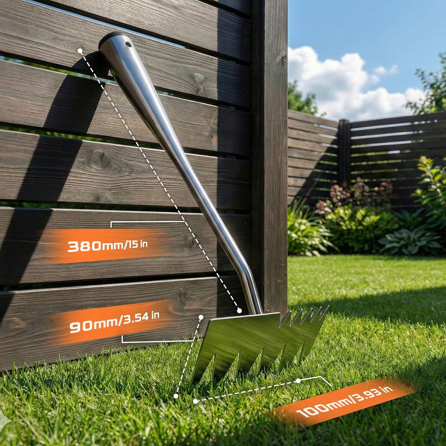 LOOHOI Stainless Steel Weed Puller Tool - 4-Tooth Manual Weeder for Efficient Garden Weeding & Planting