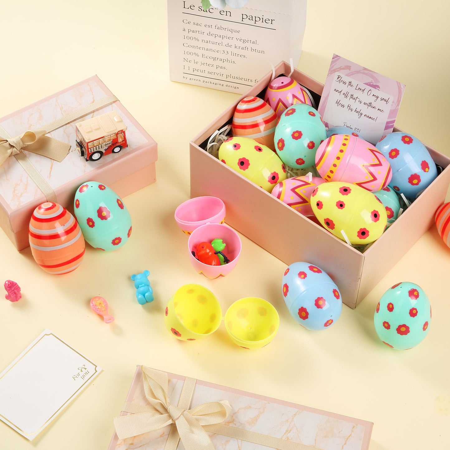 Mr. Pen- Printed Plastic Easter Eggs, 3 Inch, 30 Pack, Bulk Fillable Eggs for Easter Hunt Decor, Party Favor, Basket Stuffers, Classroom Prize, Supplies, Adult & Kid Party Toys for Gift
