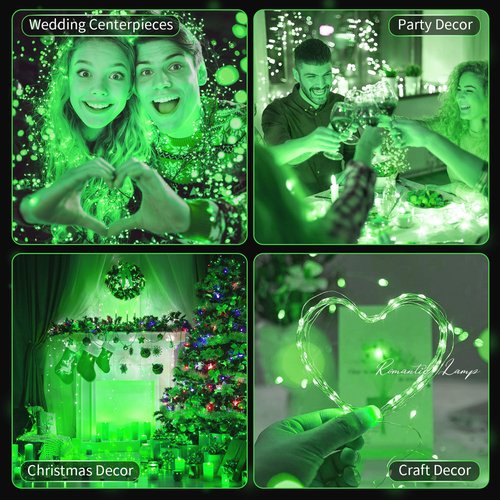 20 Pack LED Fairy Lights Battery Operated,7FT 20 LED Waterproof Mini Twinkle String Lights for Wedding Party Christmas Decorations,Green