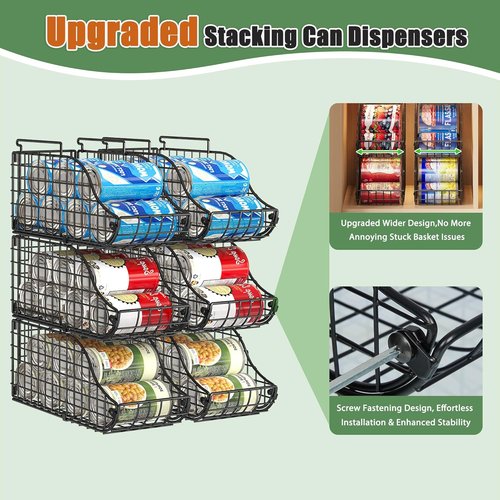 Can Organizer by [Brand Name] - 8-Pack Stackable Pantry Storage Bins | Holds Up to 72 Cans