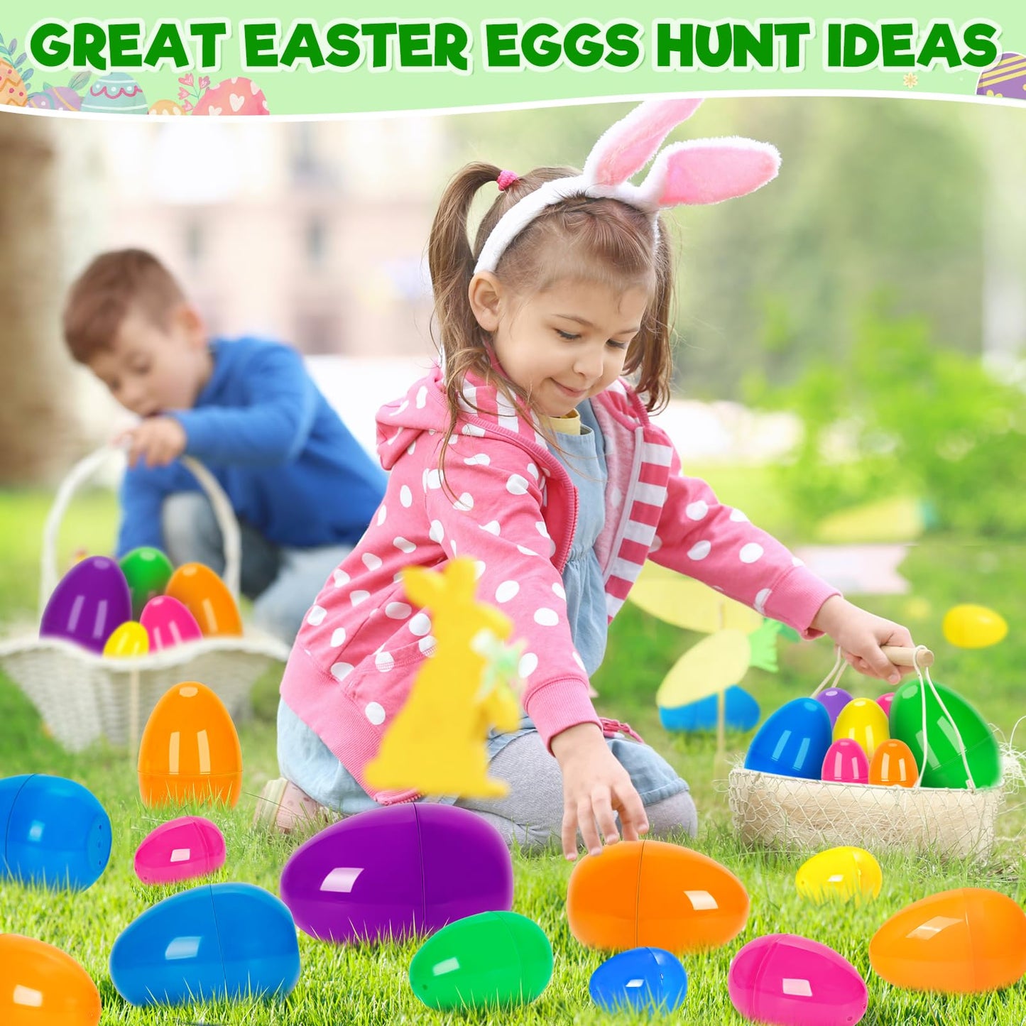Jyusmile 36 Pack Prefilled Easter Eggs with Toys, Bulk Mix 4 Sizes Plastic Easter Eggs with Assorted Toys Inside, Surprise Eggs for Easter Hunt, Easter Basket Stuffers, Party Favors for Kids