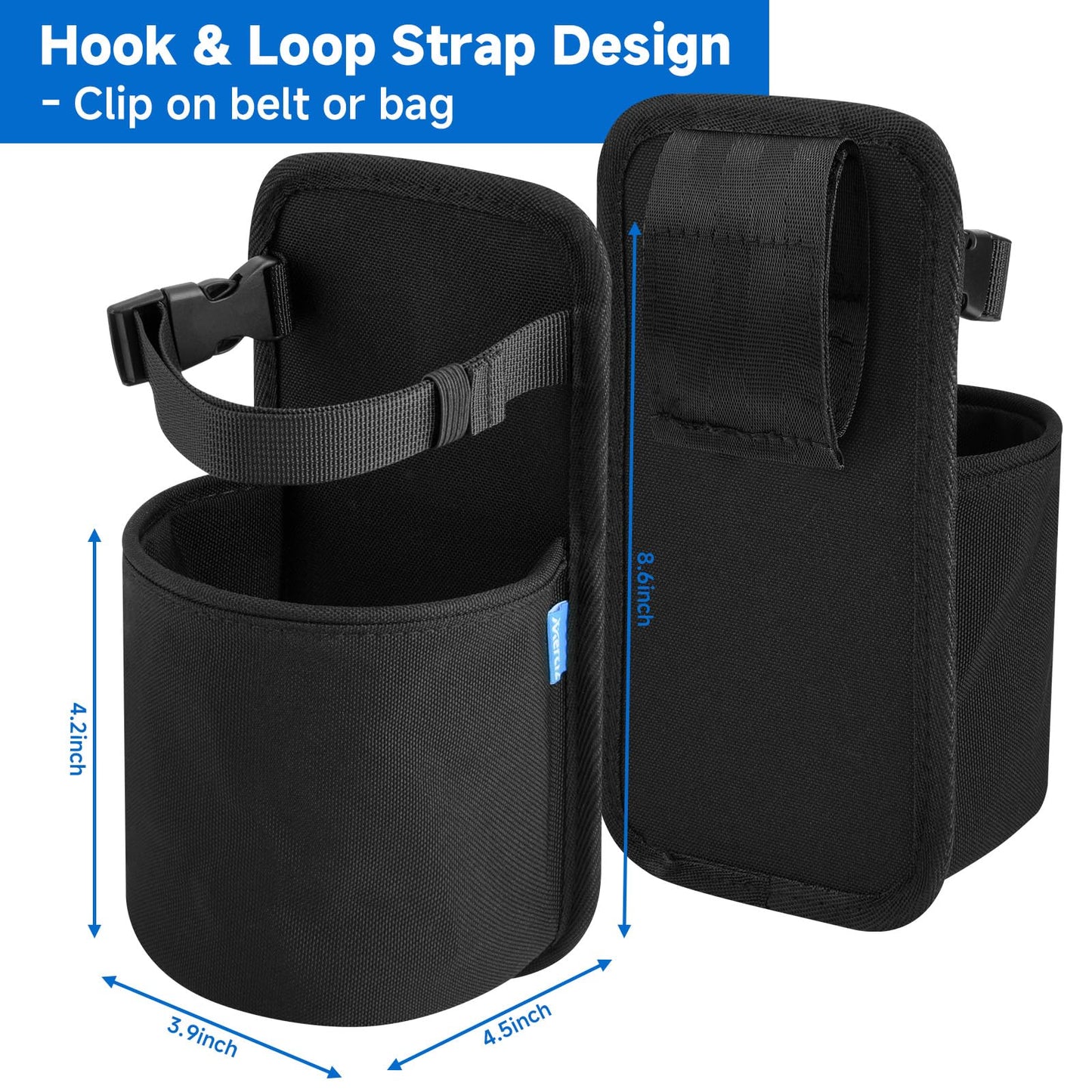 Xxerciz Water Bottle Carrier Holder with Belt Clip, Nylon Water Bottle Sleeve Insulated Beverage Bottle Pouch Bag for Walking Hiking Traveling (Belt Loops)