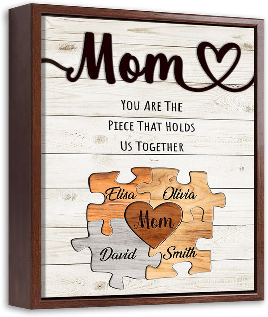 Skiennix Personalized Mother's Day Gift - Custom Puzzles & Canvas Prints for Mom | Unique Wall Art Decor