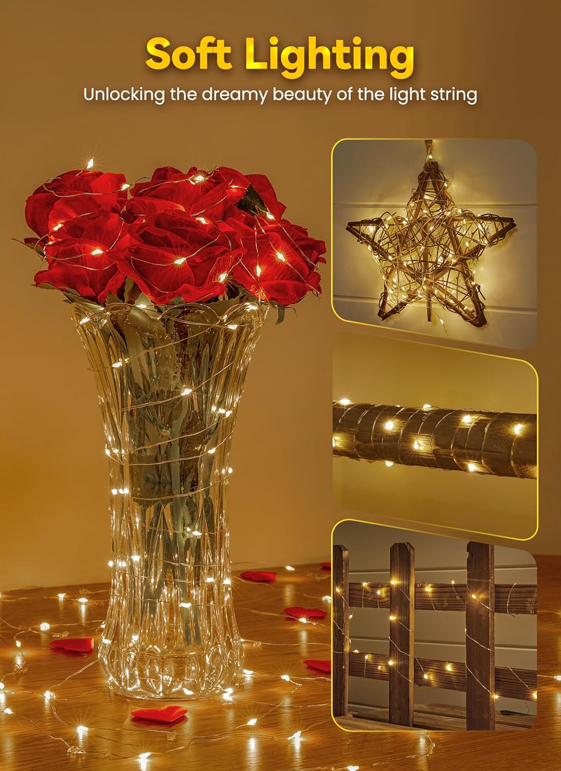 Minetom Fairy Lights - 33Ft 100 LED Waterproof String Lights with Remote | Indoor Outdoor Twinkle Decor