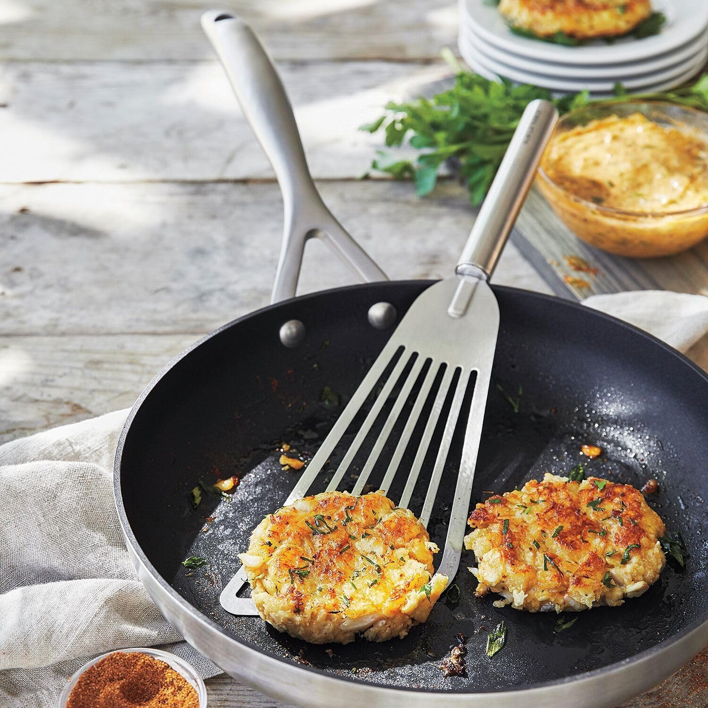 Scanpan CS+ 12-Inch Nonstick Fry Pan - Induction Ready, Oven Safe to 500°F, Dishwasher Safe, Black/Stainless