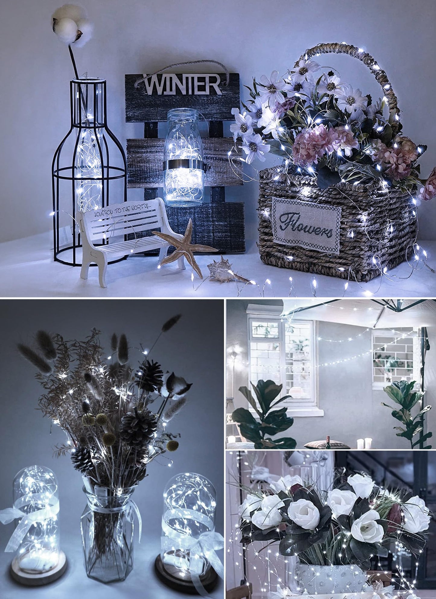 Fairy Lights Plug in, 33Feet 100 LED USB Powered Twinkle Lights with Timer and Remote, Starry String Lights for Indoor Outdoor Wreath Wall Dorm Bedroom Mason Jar Christmas Decoration