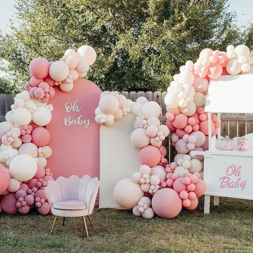 Dusty Pink Balloons 12 inch, Dusty Rose Latex Balloons 50pcs Party Balloon for Boho Wedding Baby Shower Gender Reveal Birthday Party Decorations
