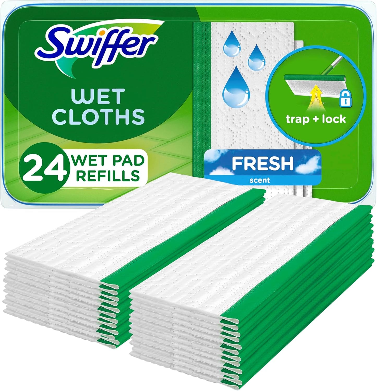 Swiffer Sweep + Mop Wet Pads Refill - All-Purpose Floor Cleaner for Dirt & Dust | 24 Count