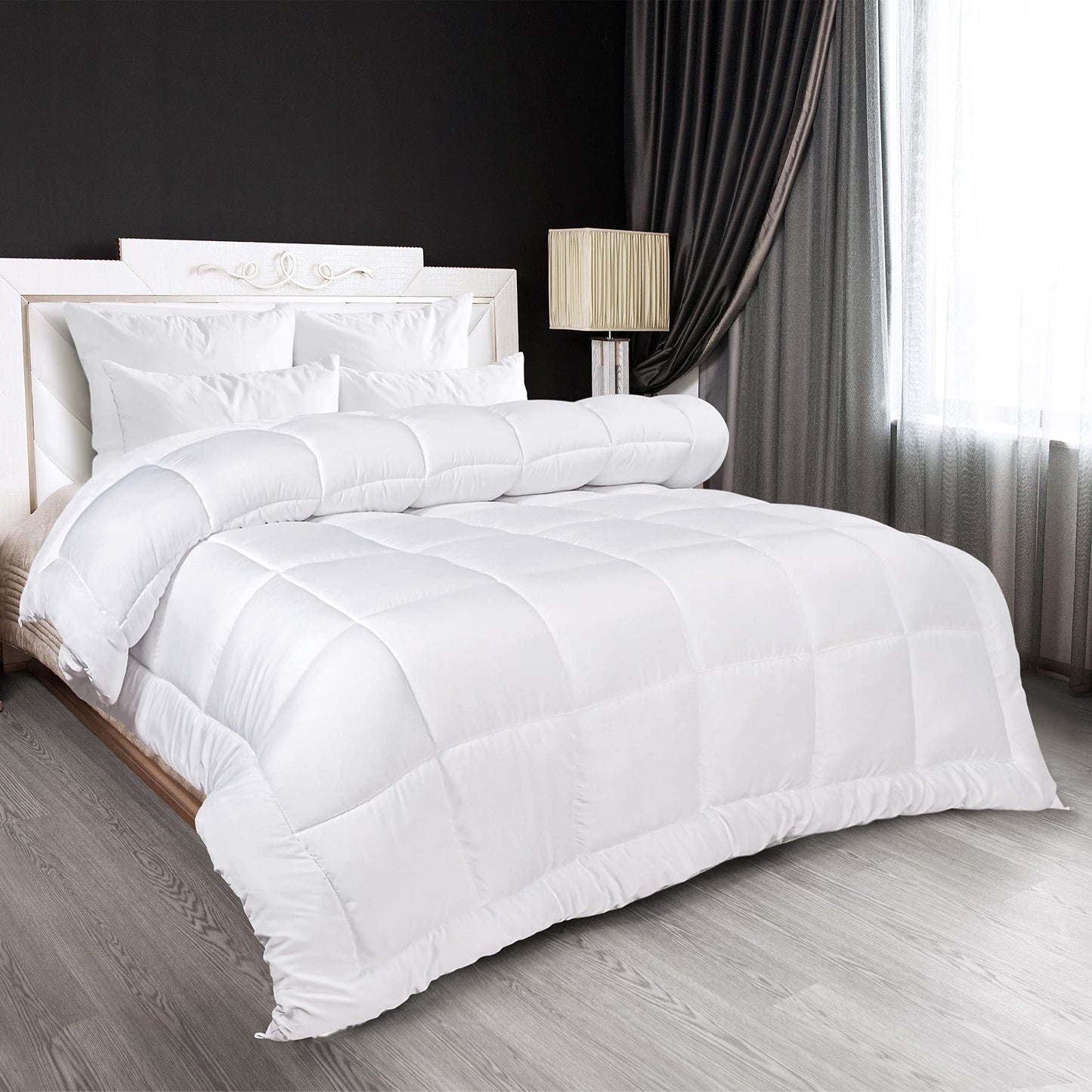 Utopia Bedding All Season Down Alternative Quilted California King Comforter, Duvet Insert with Corner Tabs, Machine Washable, Bed Comforter (White)