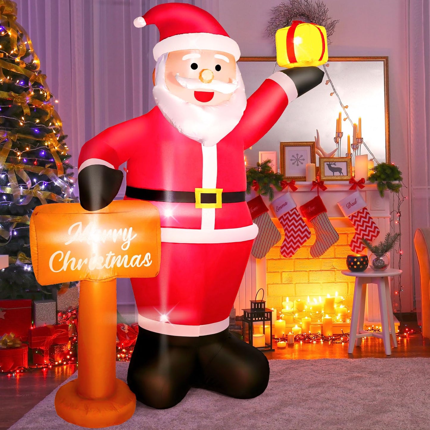 Christmas Inflatables Decorations Outdoor, 6FT Inflatable Christmas Blow Ups for Yard, Garden, Lawn & Indoor, Bright LED Lighted Xmas Decoration, Easy Setup & Weather-Resistant Holiday Display