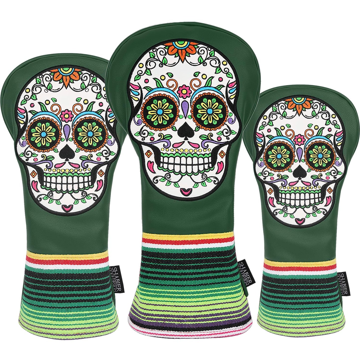 SHABIER Green Eyes Design Golf Headcover with Skull Design for Golf Club (Green, Hybrid)