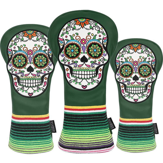 SHABIER Green Eyes Design Golf Headcover with Skull Design for Golf Club (Green, Hybrid)