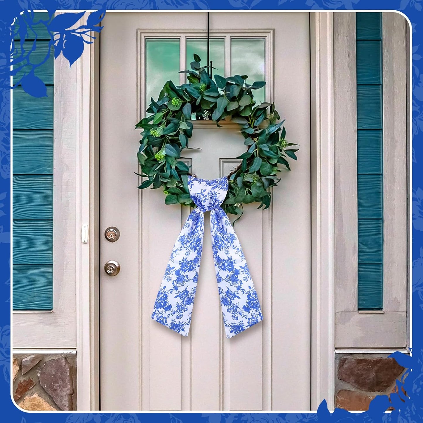 VitalCozy Floral Wreath Sash - Elegant Satin Ribbon for Embroidery Monogram | Perfect for Indoor/Outdoor Decor