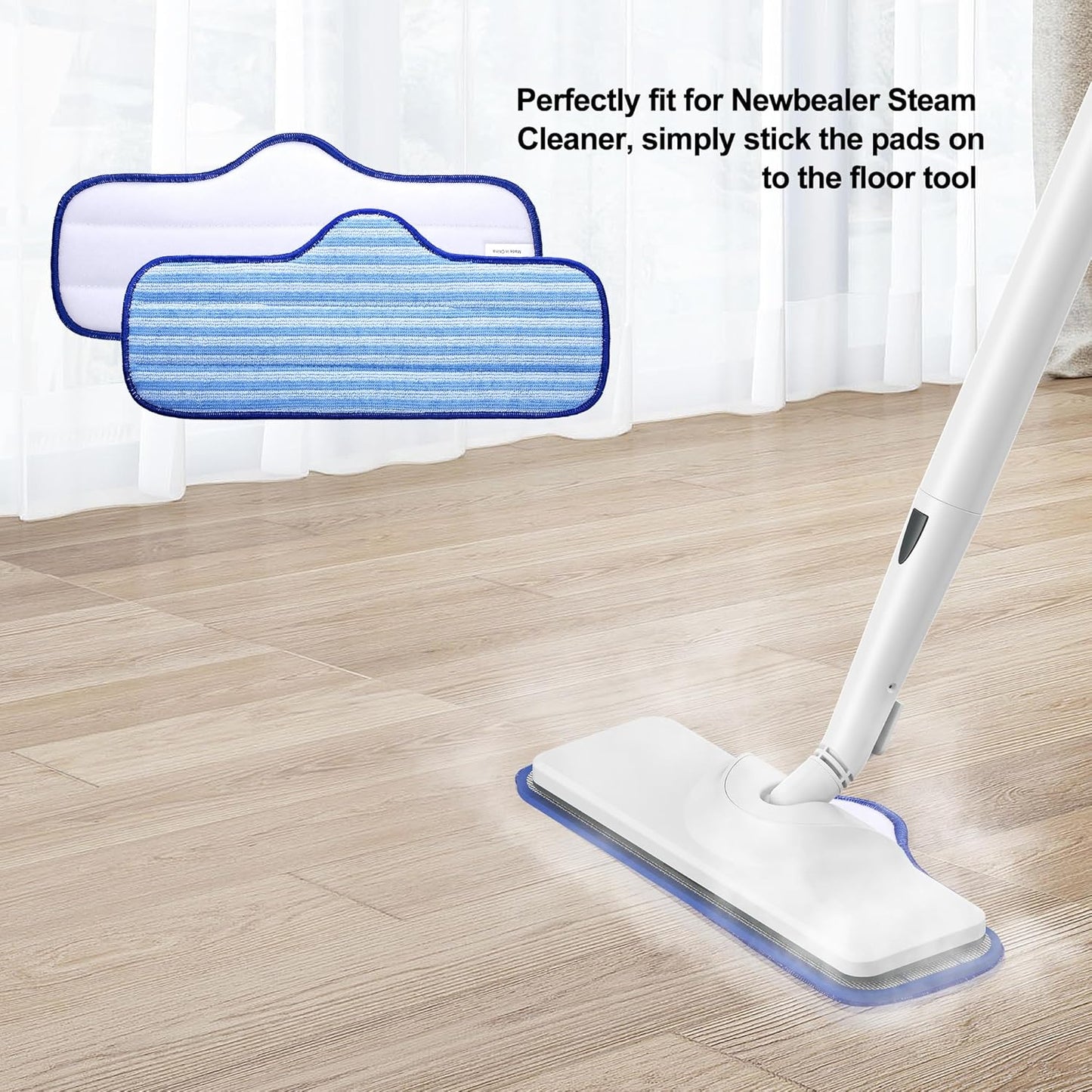 Newbealer Microfiber Steam Cleaner Pads - 6 PCS Replacement Set, Durable & Washable for NB282C