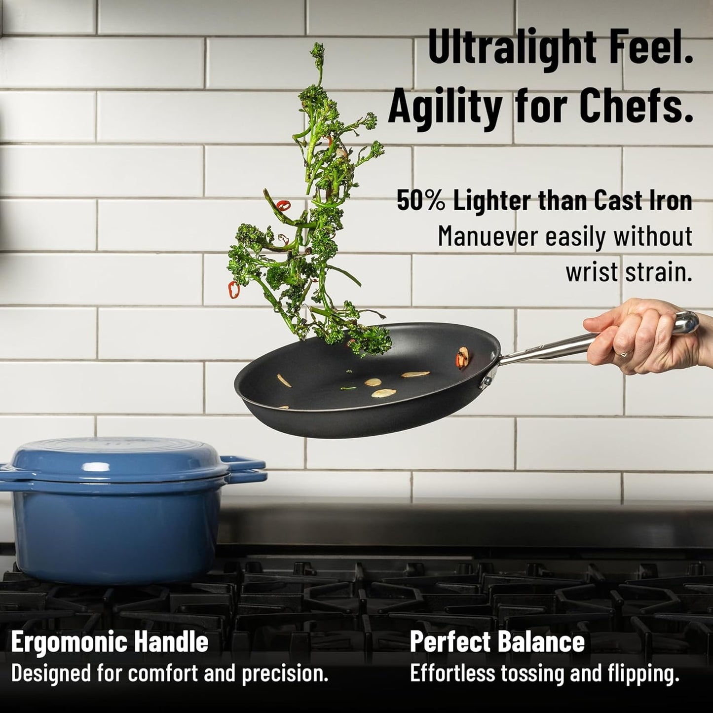 Misen Carbon Nonstick™ Skillet - High Heat Ready Nitrided Carbon Steel - 8 Inch Induction & Oven Safe