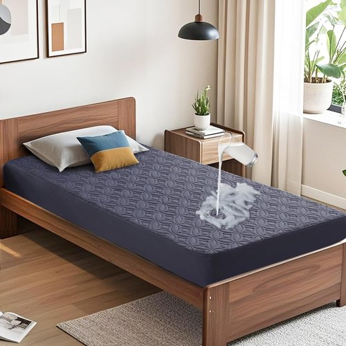 BEDLORE Waterproof Mattress Protector - Soft Twin Size Pad with Deep Pocket for 6"-15" Depth | Navy Blue